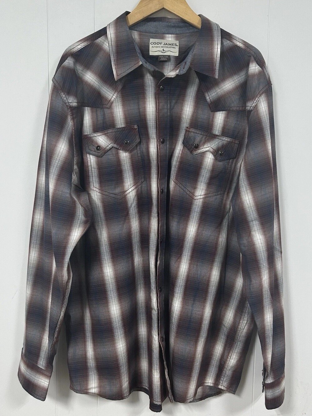 Cody James Strip Pearl  Snap Button Western Long Sleeve Shirt Mens Sz XXL